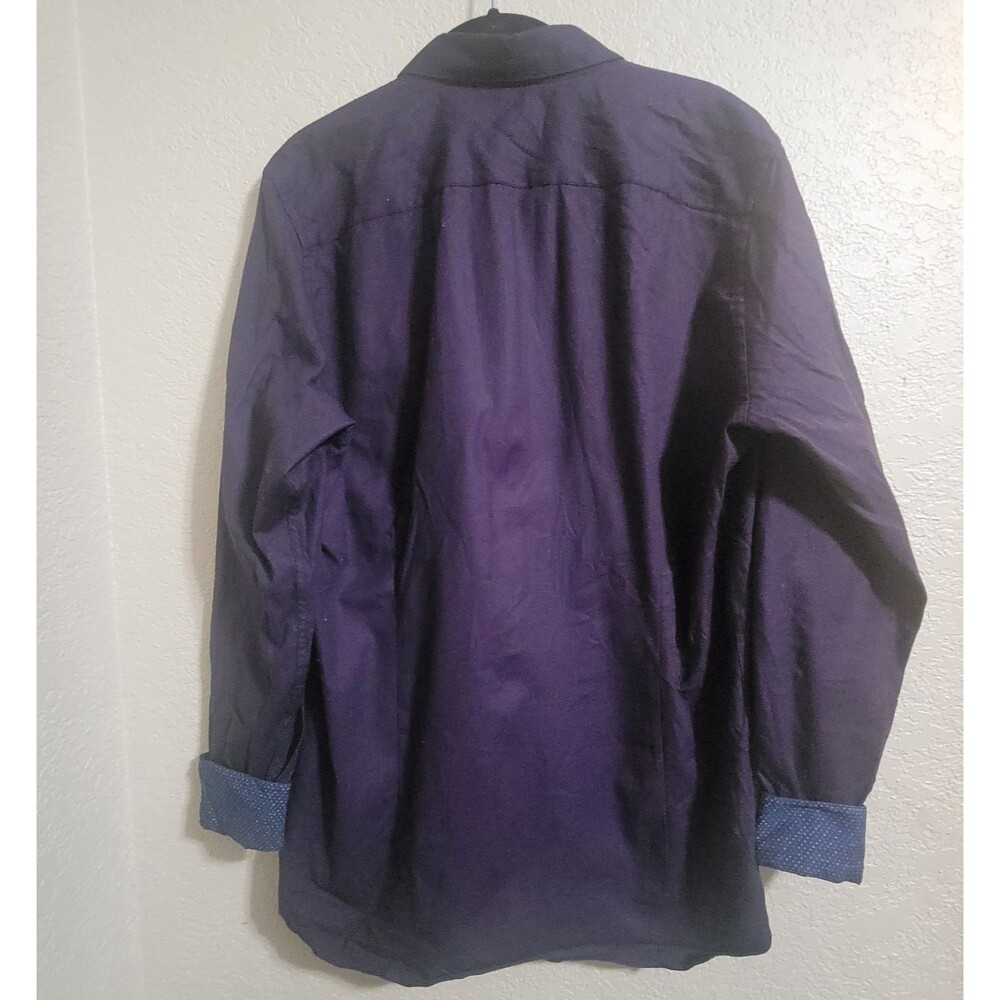 Ted Baker London Men's Purple Button Up Shirt Size 4 Sz Large Pocket - Picture 6 of 8
